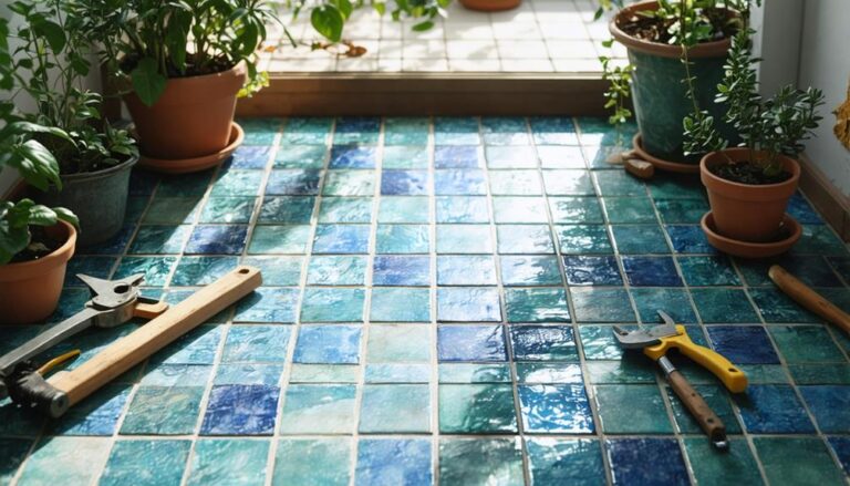 recycled tile flooring installation