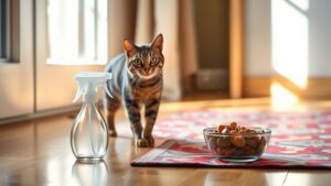 prevent cat floor licking