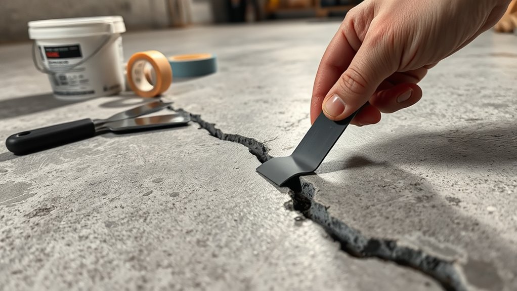 repairing basement floor cracks