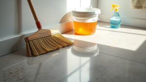 wash concrete floor easily